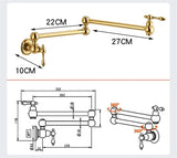 RoyalPour – Luxus Wandarmatur Gold Ausziehbarer Pot Filler