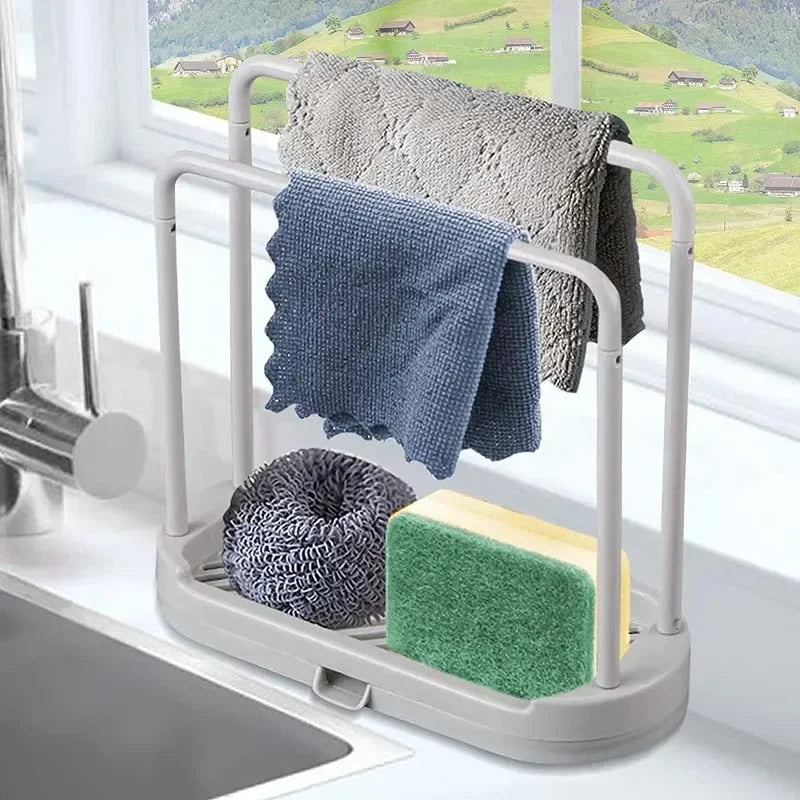FlexiDry – Abnehmbarer Lappen- & Schwammhalter für Spüle &amp; Bad