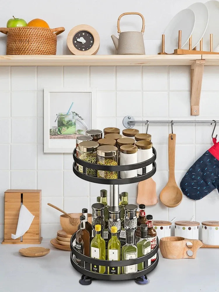 SpiceTurn Pro – 360° Drehbarer Gewürzregal-Organizer für die Küche