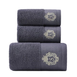3-teiliges Luxus-Handtuchset | 100 % gekämmte Baumwolle | Jacquard-Stickerei