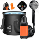 OutdoorBrause Komplettset – Tragbare Campingdusche mit 6000-mAh-Akku | 20-Liter-Faltbehälter & elektrische Pumpe | Für Camping, Reise & Autopflege