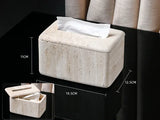 Travertine Élégance Badezimmer-Set – 6-teiliges Luxus-Set aus Beige Naturstein für Zuhause & Hotel