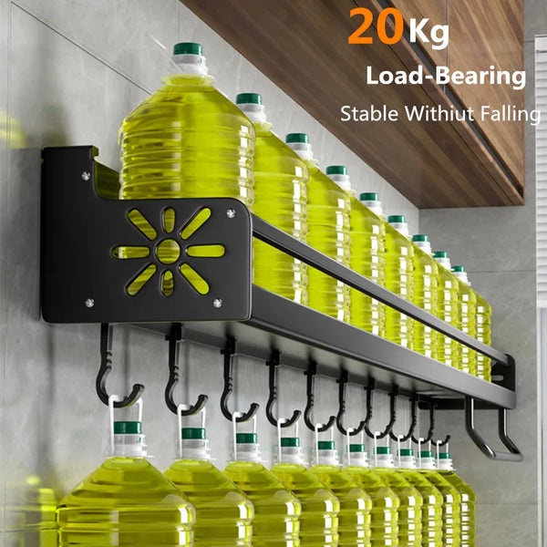 Metalen Keukenwandplank – Zelfklevend & Schroefbaar | Antislip Golfpatroon | Inclusief Montageaccessoires
