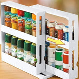 TurnEasy 2-stufiges drehbares Gewürzregal – Multifunktionales Organizer-Regal für Küche und Bad