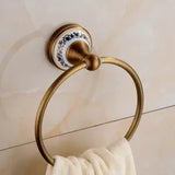 RoyalRetro Antik Messing Badzubehör Set mit Keramik