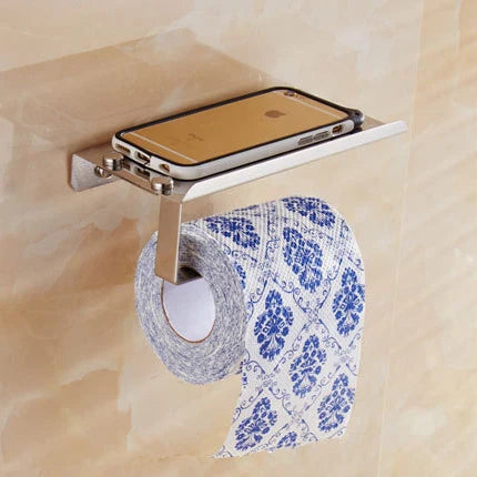 SmartHold Luxe – Toilettenpapierhalter aus Aluminium mit Telefonablage