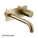 RoséLinea Wand-Waschtischarmatur – Messing-Wandarmatur für Waschbecken | Warm- und Kaltwassermischer | Elegante Badarmatur in Roségold