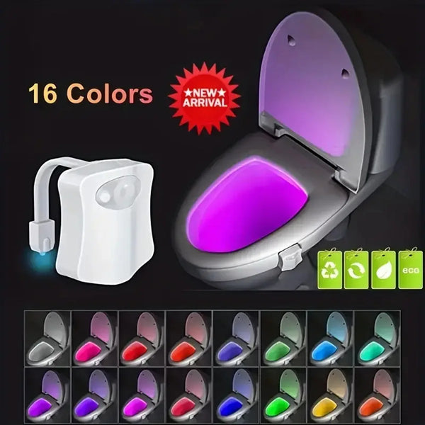LumiSense WC-Nachtlicht – Bewegungsmelder mit 8/16 Farben RGB LED Beleuchtung