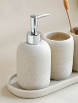 5-teiliges Badezimmer-Accessoire-Set | Beige & Grau