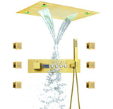 Thermostat-Duscharmatur mit LED-Anzeige – Integrierte Smart-Funktion | Quadratischer Duschstrahl | Messing | Schwarz