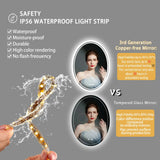 Luxuriöser runder LED-Badezimmerspiegel | 60x80 cm | Rahmenlos | Touch-Bedienung & Anti-Kondensation