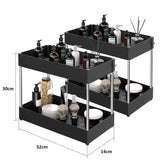 SlideEase 2-stufiger Organizer – Ausziehbarer Untergiebel-Organizer mit Korb, Haken und Bechersystem