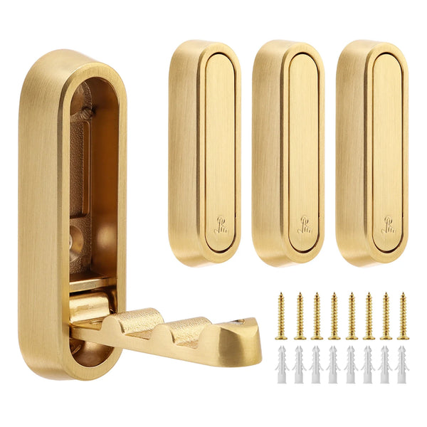 FoldMate 4er-Set – Klappbare Wandhaken aus Zinklegierung
