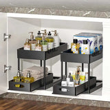 SlideEase 2-stufiger Organizer – Ausziehbarer Untergiebel-Organizer mit Korb, Haken und Bechersystem