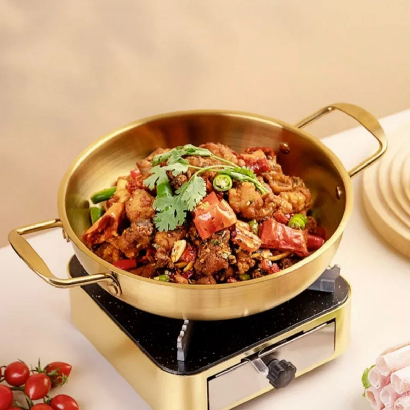 GastroPan – Edelstahl Saucen- & Paellapfanne mit Griff