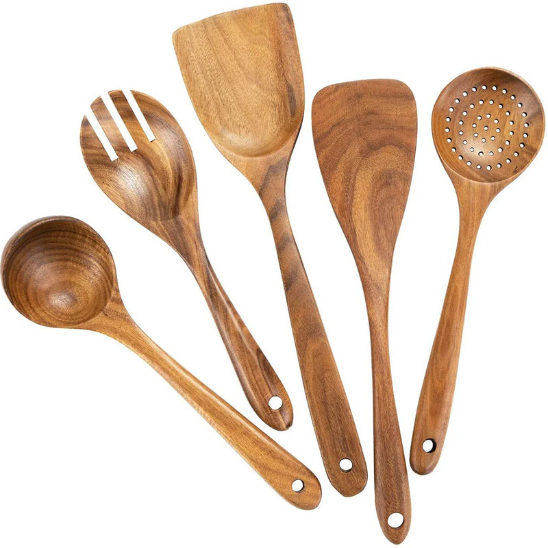 EcoWood – Luxuriöses Kochgeschirr-Set aus Holz mit Aufbewahrungseimer