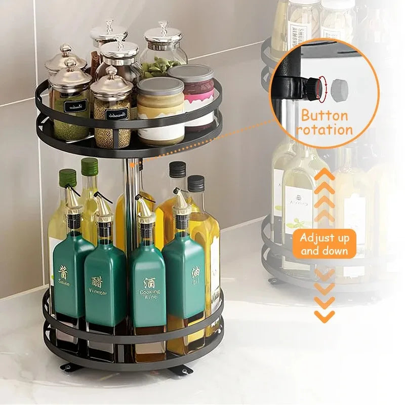 SpiceTurn Pro – 360° Drehbarer Gewürzregal-Organizer für die Küche