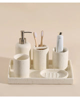 ZenTerra Wabi-Sabi Badezimmer-Set– Europäische Naturstein-Accessoires