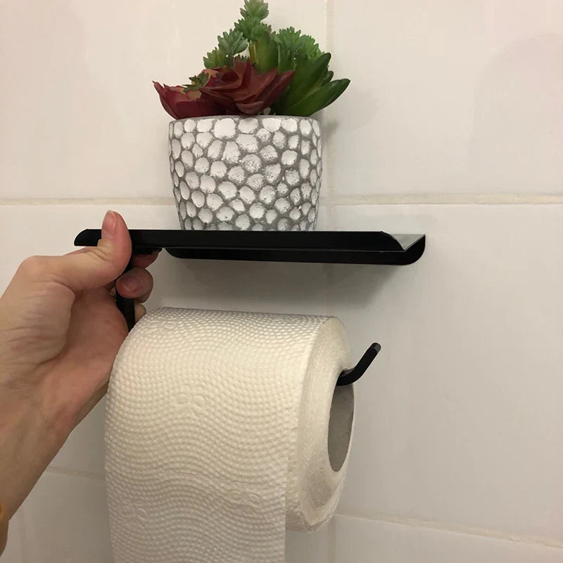 SmartHold Luxe – Toilettenpapierhalter aus Aluminium mit Telefonablage