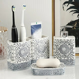 4-teiliges Badezimmerset aus Keramik | Boho Chic