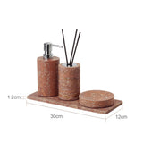 Rubèra Rotes Travertin Badezimmer-Set – Vintage Naturstein Eleganz