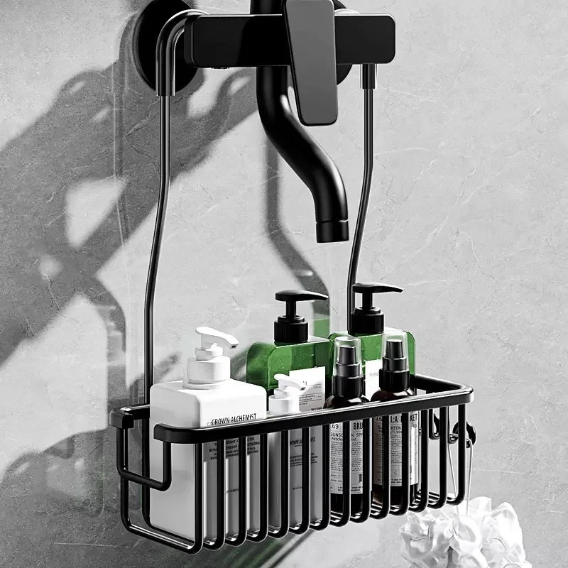 AluGrip Duschablage ohne Bohren – Abnehmbarer Badekorb aus Aluminium – Wandmontage & Edelstahl