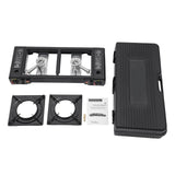 CampingFlamme Doppelkocher – Tragbarer 2-Flammen-Gaskocher mit Piezozündung | 2.5 kW & Butan-/Flüssiggasbetrieb | Mit Grillplatte und Transportkoffer