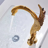 Elegante Waschtischarmatur in Schwanenform mit Wasserfallauslauf aus Messing