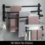 Fester Handtuchhalter – Schwarzes Aluminium | Schraubmontage