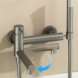 Badewannenarmatur mit schwenkbarem Auslauf und Handbrause – Wandmontierter Warm- und Kaltwasser Mischer aus Edelstahl