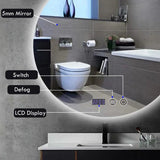 40/50/60CM Runder Smart Hotel Schlafzimmer Anti-Beschlag Dekorativer Spiegel LED Badezimmerspiegel 3 Farbe Einstellbar