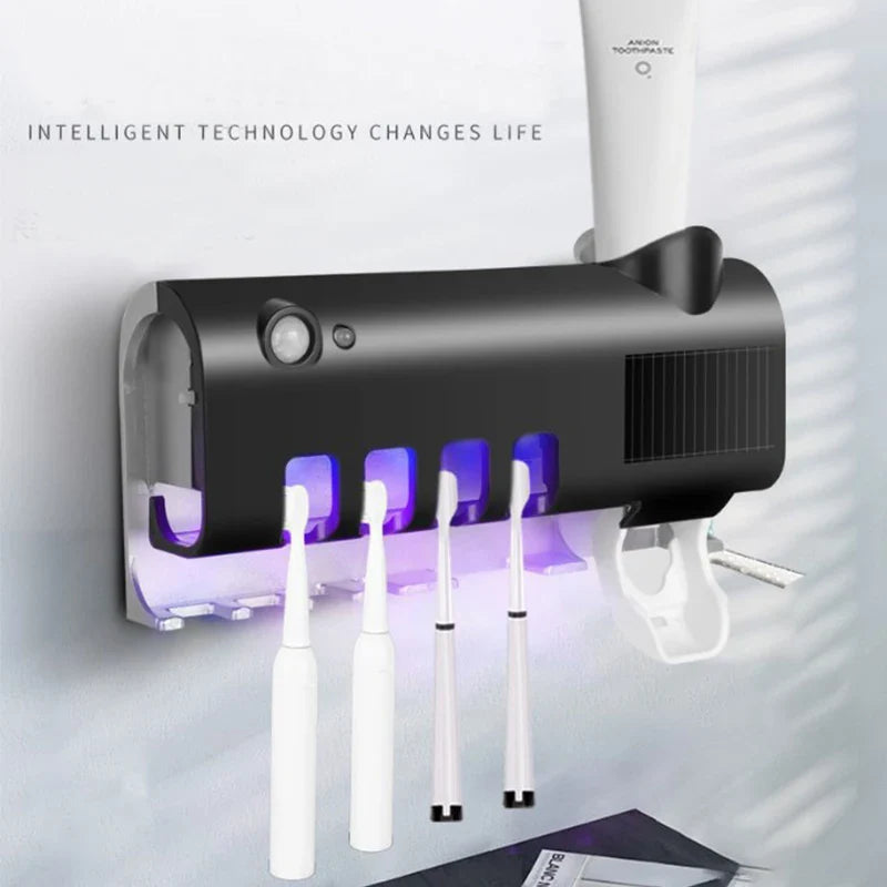 SolarBright UV-Zahnbürstenhalter mit Zahnpastaspender