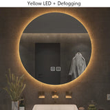40/50/60CM Runder Smart Hotel Schlafzimmer Anti-Beschlag Dekorativer Spiegel LED Badezimmerspiegel 3 Farbe Einstellbar