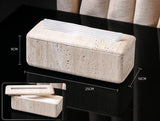 Travertine Élégance Badezimmer-Set – 6-teiliges Luxus-Set aus Beige Naturstein für Zuhause & Hotel