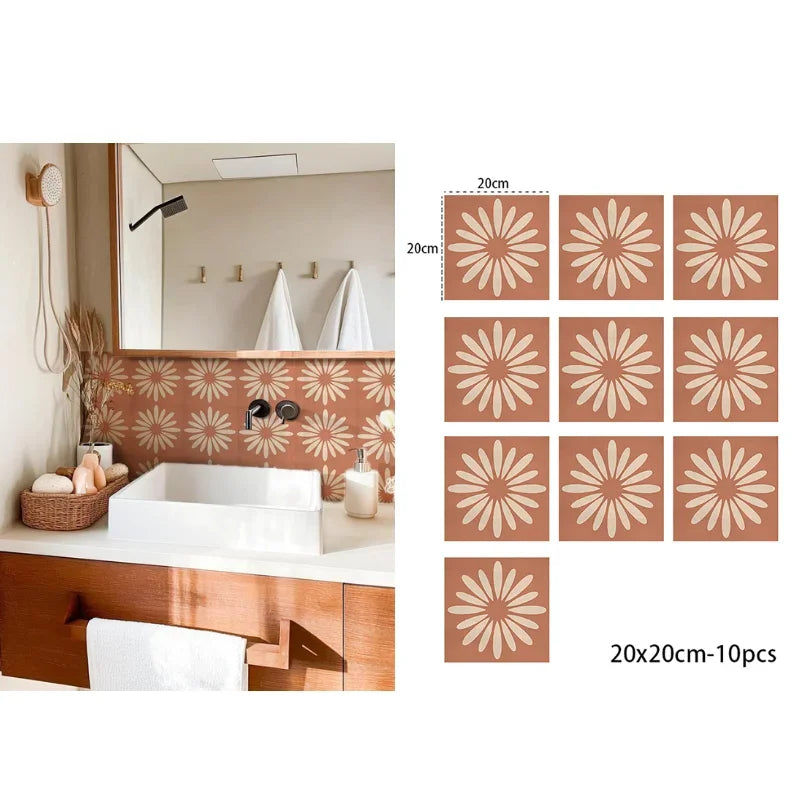 BohoTerracotta Selbstklebende Fliesenaufkleber