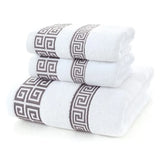 3-teiliges Luxus-Handtuchset | 100 % gekämmte Baumwolle | Jacquard-Stickerei