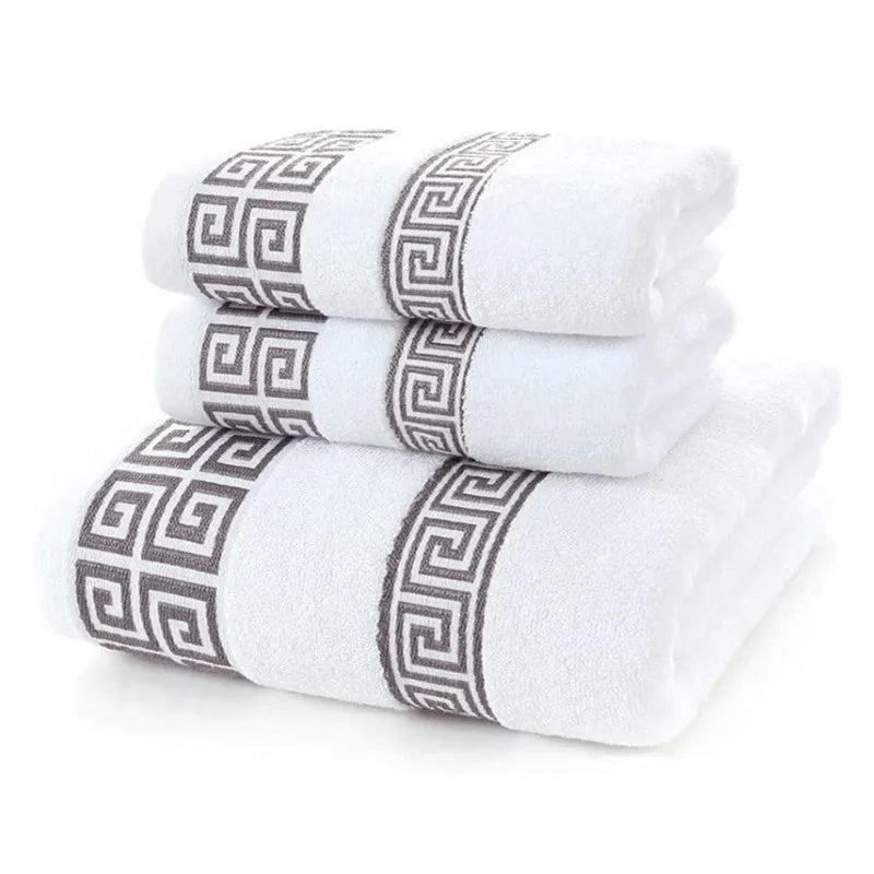 3-teiliges Luxus-Handtuchset | 100 % gekämmte Baumwolle | Jacquard-Stickerei