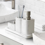 Vierteiliges Badezimmer-Accessoire-Set – Marmoroptik