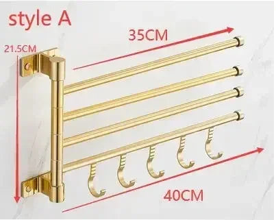 Doppelter Handtuchhalter | Aluminium | <50 cm | Mit Haken