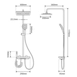 Duschsystem mit Temperaturanzeige und stimmungsvoller Beleuchtung – Höhenverstellbare Regendusche aus Edelstahl