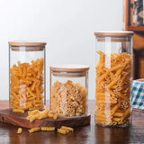 PureVorrat Glasbehälter Set – Vorratsdosen mit Holzdeckel | Luftdicht & Stilvoll | Moderne Küchenaufbewahrung