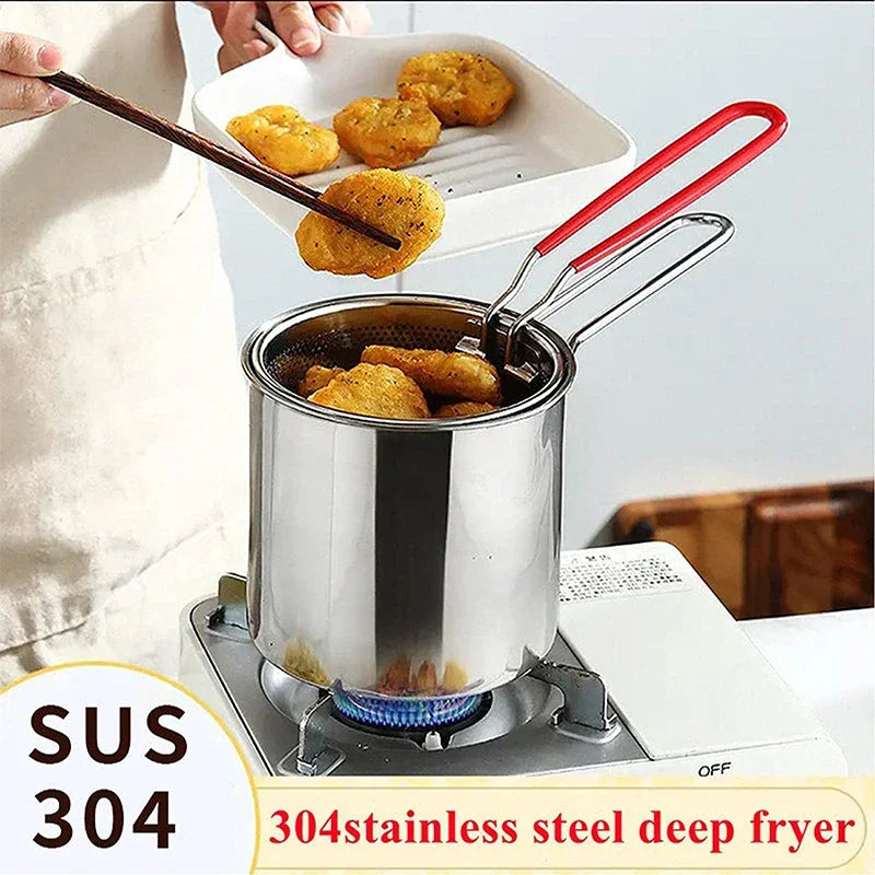 TempuraPro – Japanisches Tiefes Ölspar-Frittierpfannen-Set aus 304 Edelstahl