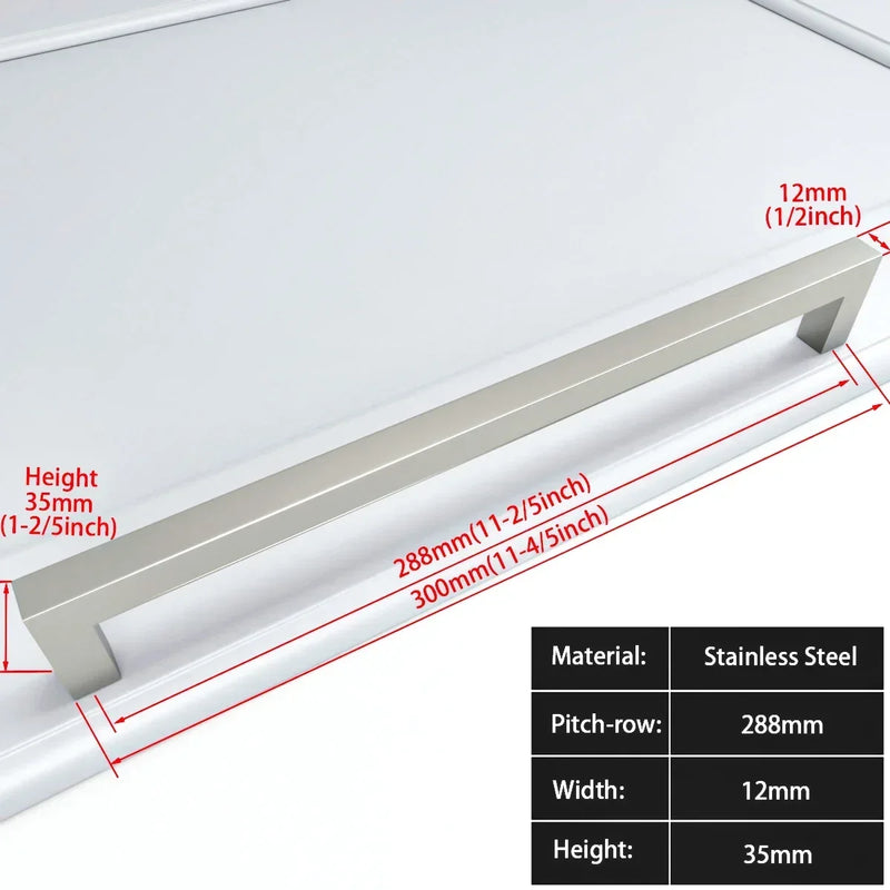 Zwart Vierkant Meubelhandvat – Aluminiumlegering | Verschillende Maten | Inclusief Schroeven