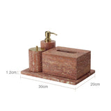 Rubèra Rotes Travertin Badezimmer-Set – Vintage Naturstein Eleganz