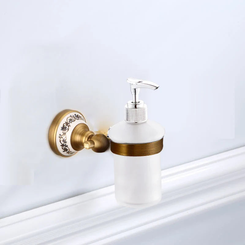 RoyalRetro Antik Messing Badzubehör Set mit Keramik
