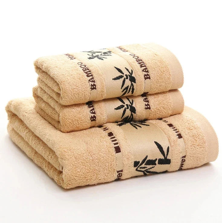 3-teiliges Luxus-Handtuchset | 100 % gekämmte Baumwolle | Jacquard-Stickerei