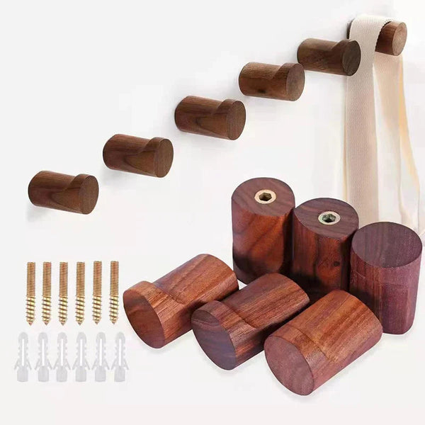 Nurlin Minimalistischer Wandhaken aus Buchen- & Schwarznussholz