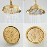 AurumRain Regendusche Kopf – Gebürstetes Gold Messing Duschkopf | Rundes Design | Luxuriöses Duscherlebnis