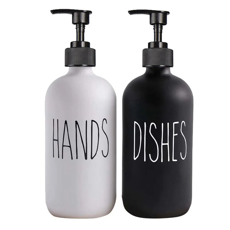 SoapElegance 500 ml schwarzes Seifenspender-Set