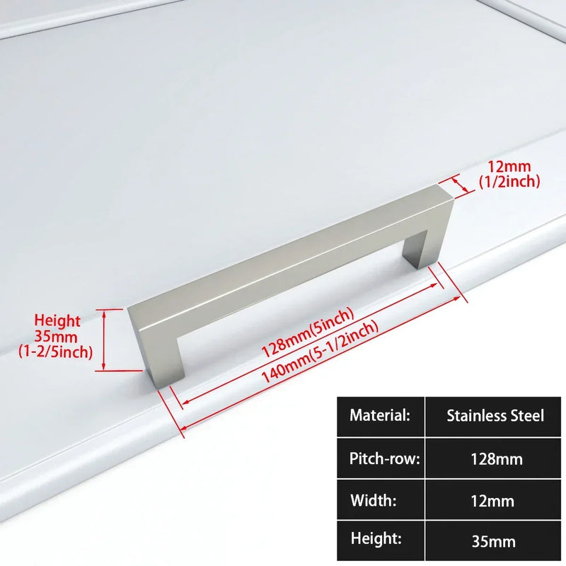 Zwart Vierkant Meubelhandvat – Aluminiumlegering | Verschillende Maten | Inclusief Schroeven